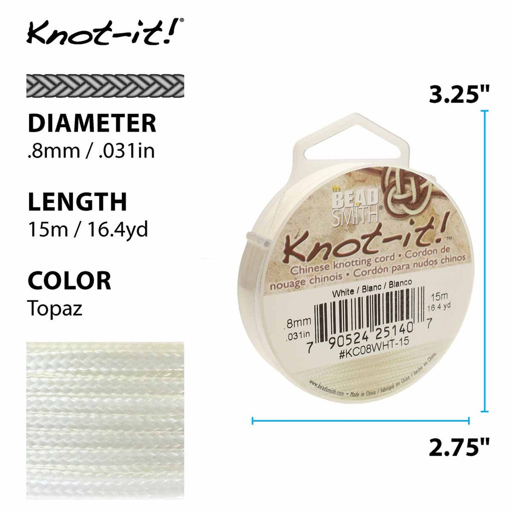Hilo Tripolino (Chino) "Knot-It Cord" 0.8 mm - 15 mts <br> Elegir Color