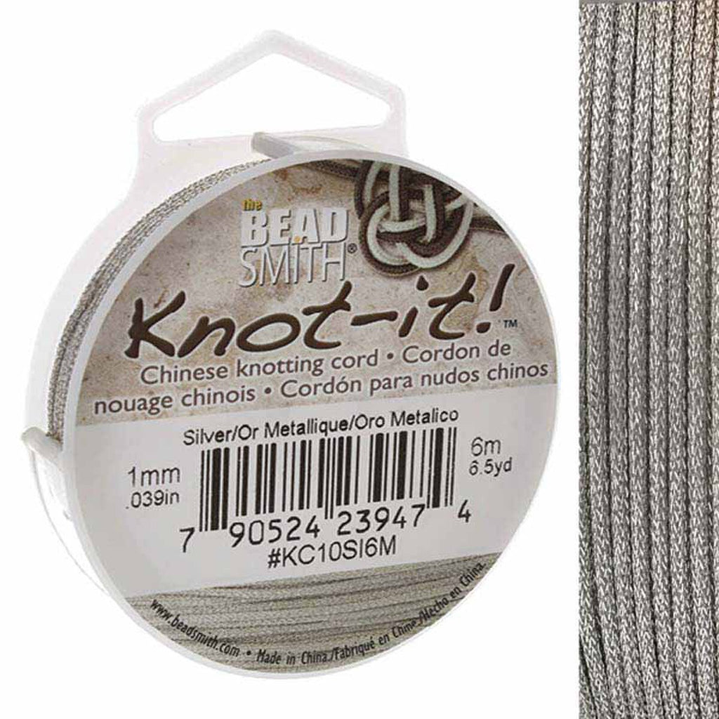 Hilo Tripolino Metalizado "Knot-It Cord" <br> 1.00 mm - 6 mts (Elegir Color)