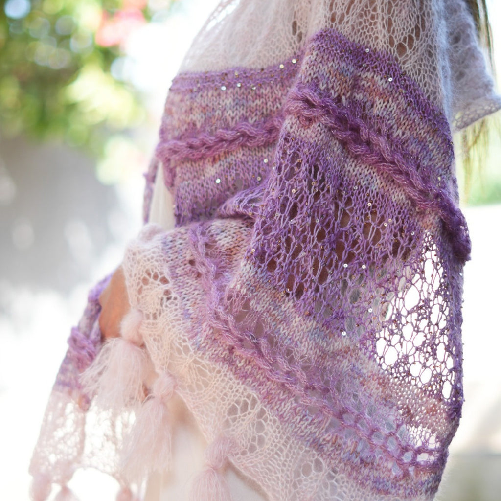 Kit de Hilados "Ethereal Glow Stole" de Pope Vergara <br> Versión Fingering - Elegir Color