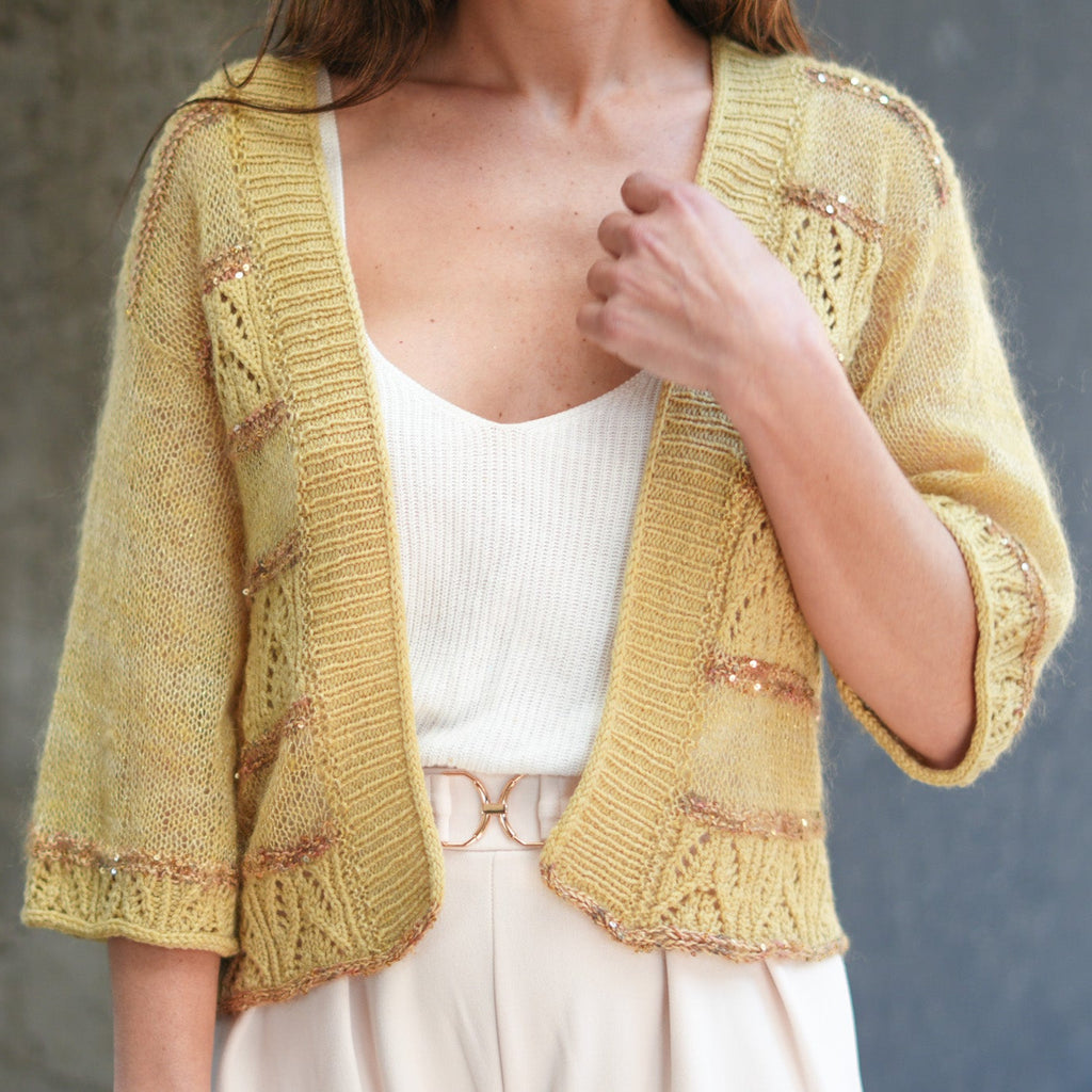 Kit de Hilados "Moulin Rouge Cardigan" de Pope Vergara <br> Versión Twinkle - Elegir Color