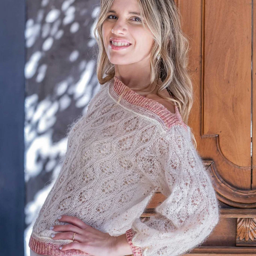 Kit de Tejido Suéter "Wild Rose" de Pope Vergara <br> Elegir Color