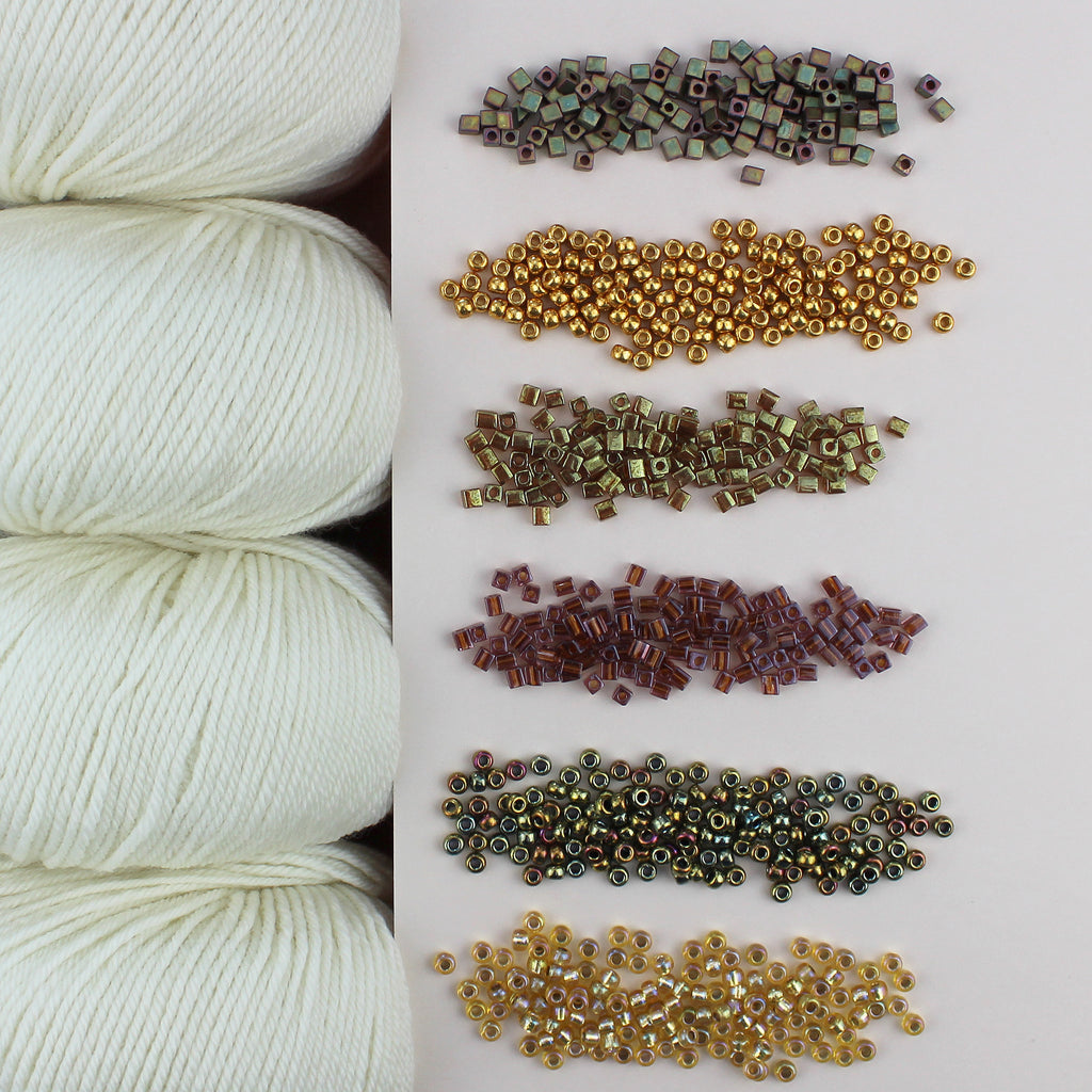 Kit de Tejido Vest "Flower Beads" de Pope Vergara <br> Elegir Color (Versión DK)