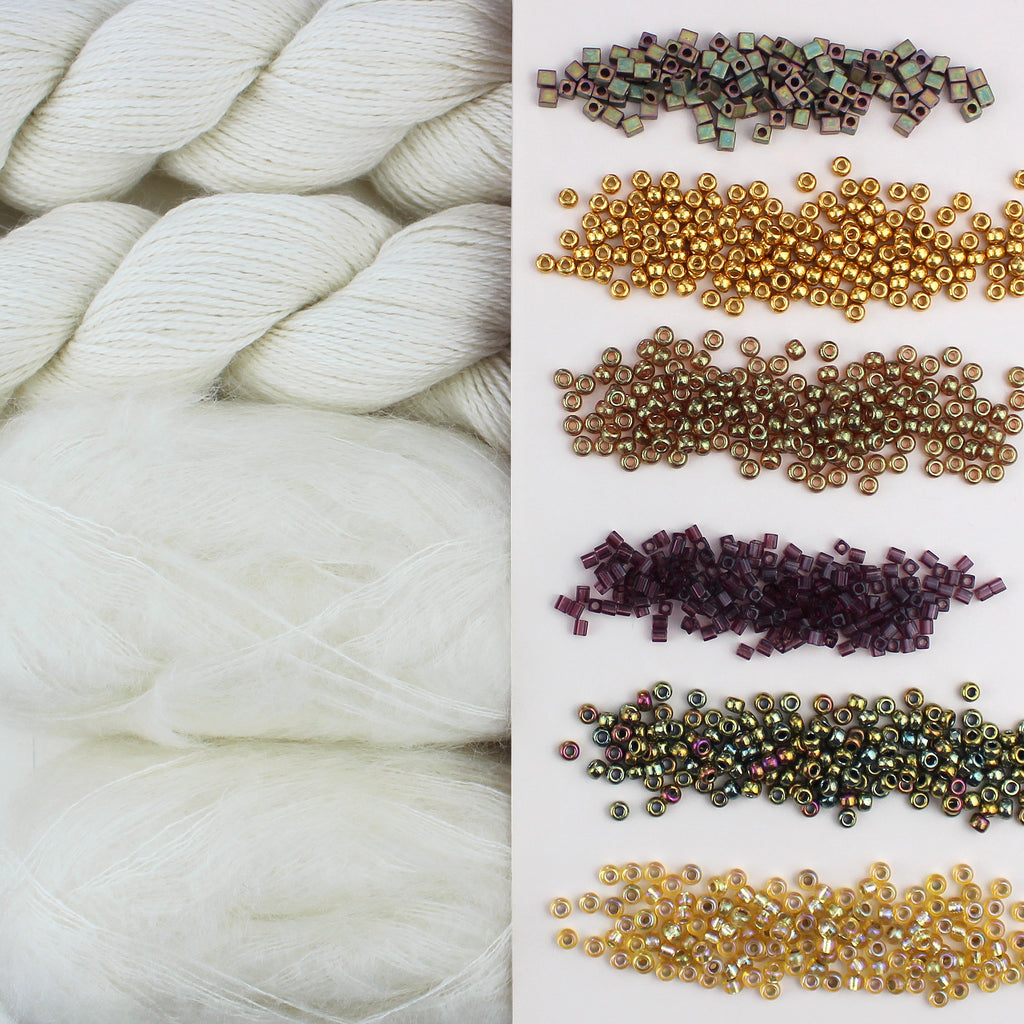 Kit de Tejido Vest "Flower Beads" de Pope Vergara <br> Elegir Color (Version 2 Hebras)