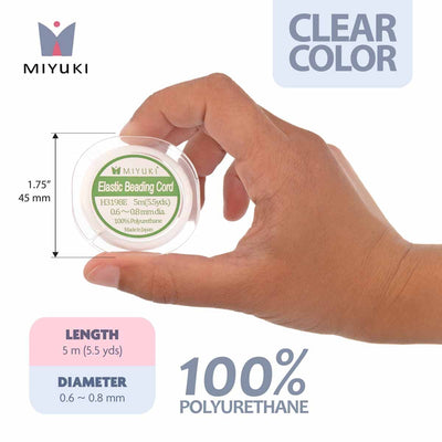 Hilo Elástico Transparente Miyuki 0.8 mm - 5 mts