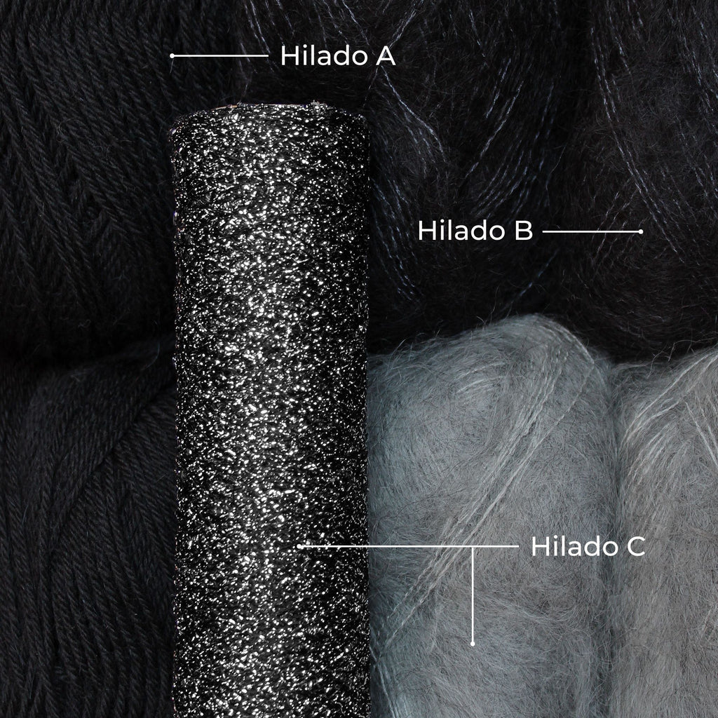 Kit de Hilados "Moulin Rouge Cardigan" de Pope Vergara <br> Versión Twinkle - Elegir Color