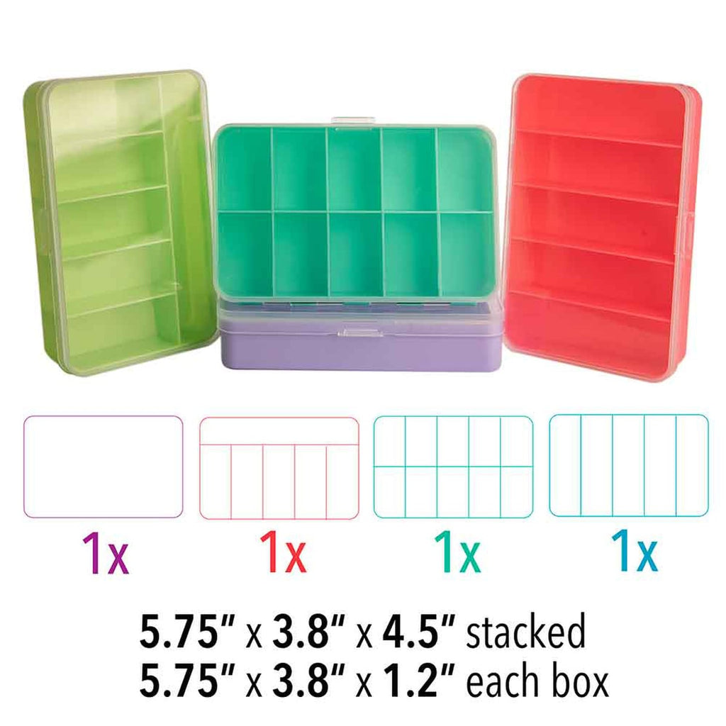 Set de 4 Cajas Organizadoras <br> 22 compartimentos