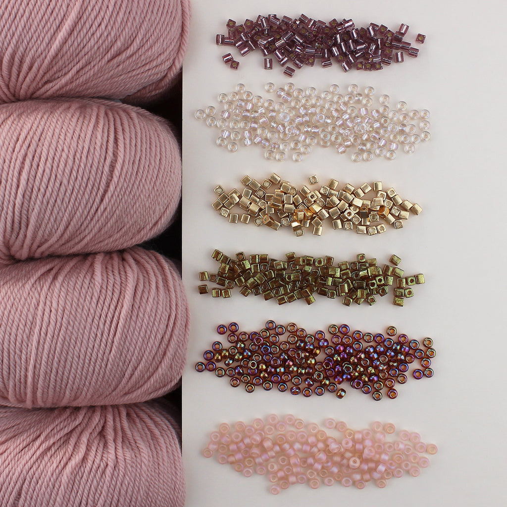 Kit de Tejido Vest "Flower Beads" de Pope Vergara <br> Elegir Color (Versión DK)