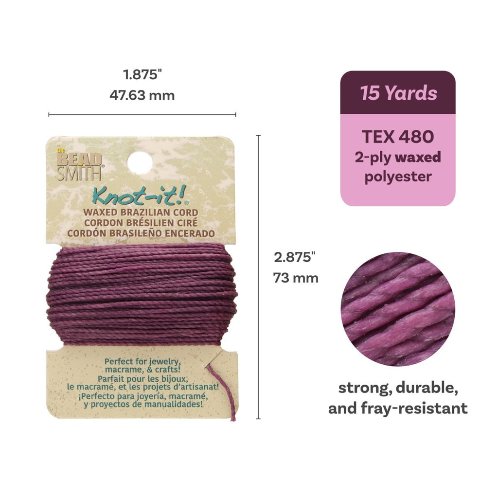 Hilo Encerado Para Bisutería Knot It! - 0,7 mm x 13,7 mts <br> Elegir Color