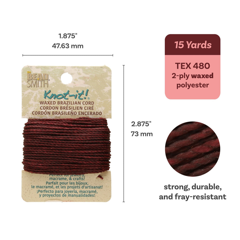 Hilo Encerado Para Bisutería Knot It! - 0,7 mm x 13,7 mts <br> Elegir Color