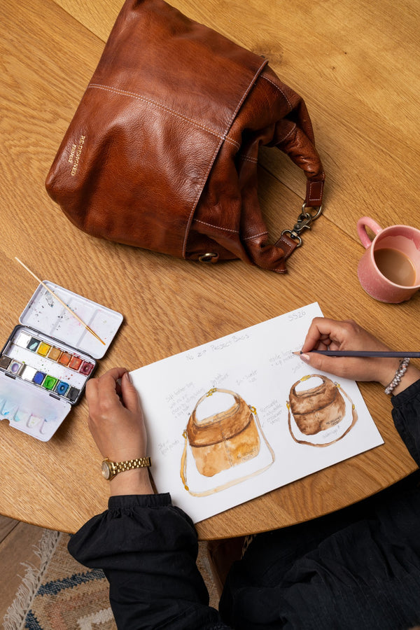 Project 100 <br> Bolso de Cuero Para Proyectos Mediano (Walnut)