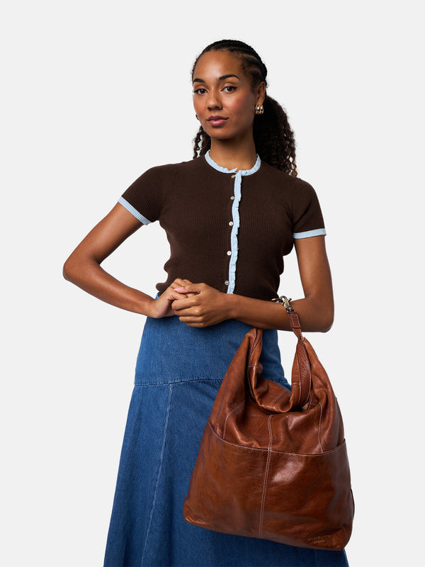 Bolso de Cuero para Proyectos Grande Project 101 de Re:Designed en color Walnut