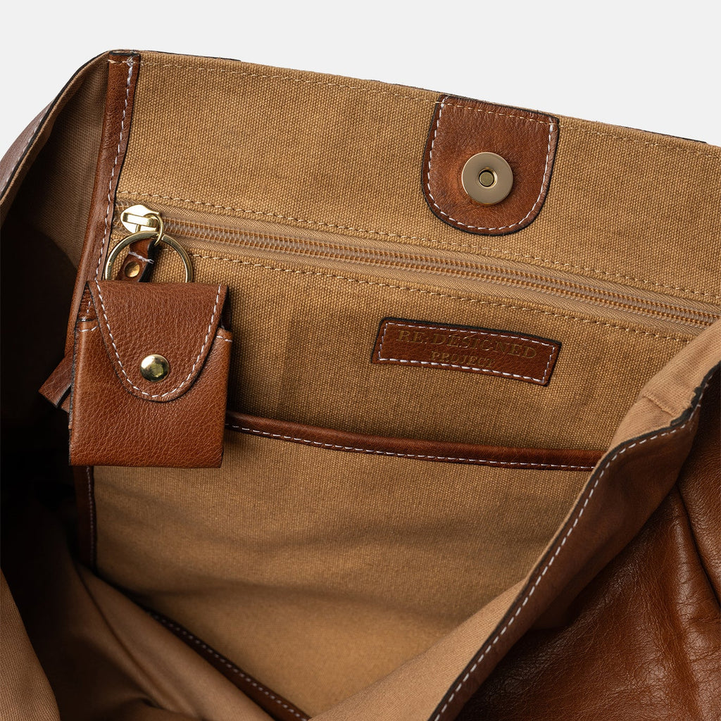 Cartera Shopper de Cuero para Proyectos Project 19 de Re:Designed en color Walnut