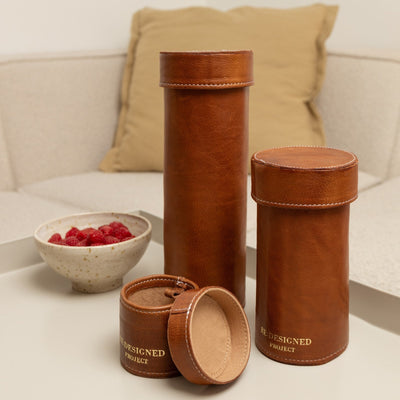 Project 48  Contenedor de Cuero Para Palillos Rectos - Large (Elegir Color)