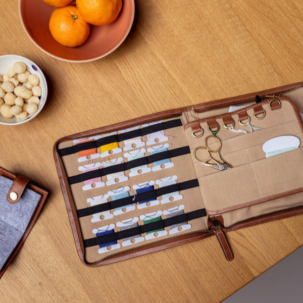 Project 77 <br> Estuche Organizador de Cuero Para Bordado (Walnut)