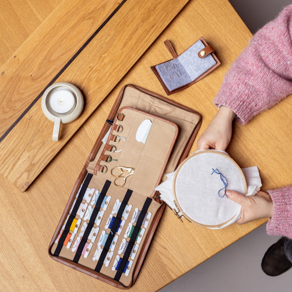 Project 77 <br> Estuche Organizador de Cuero Para Bordado (Walnut)