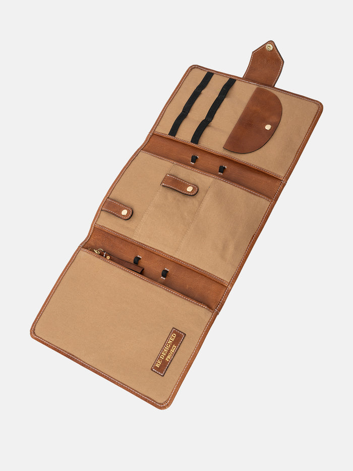 Project 85 <br> Estuche Organizador de Cuero Para Accesorio de Costura (Walnut)