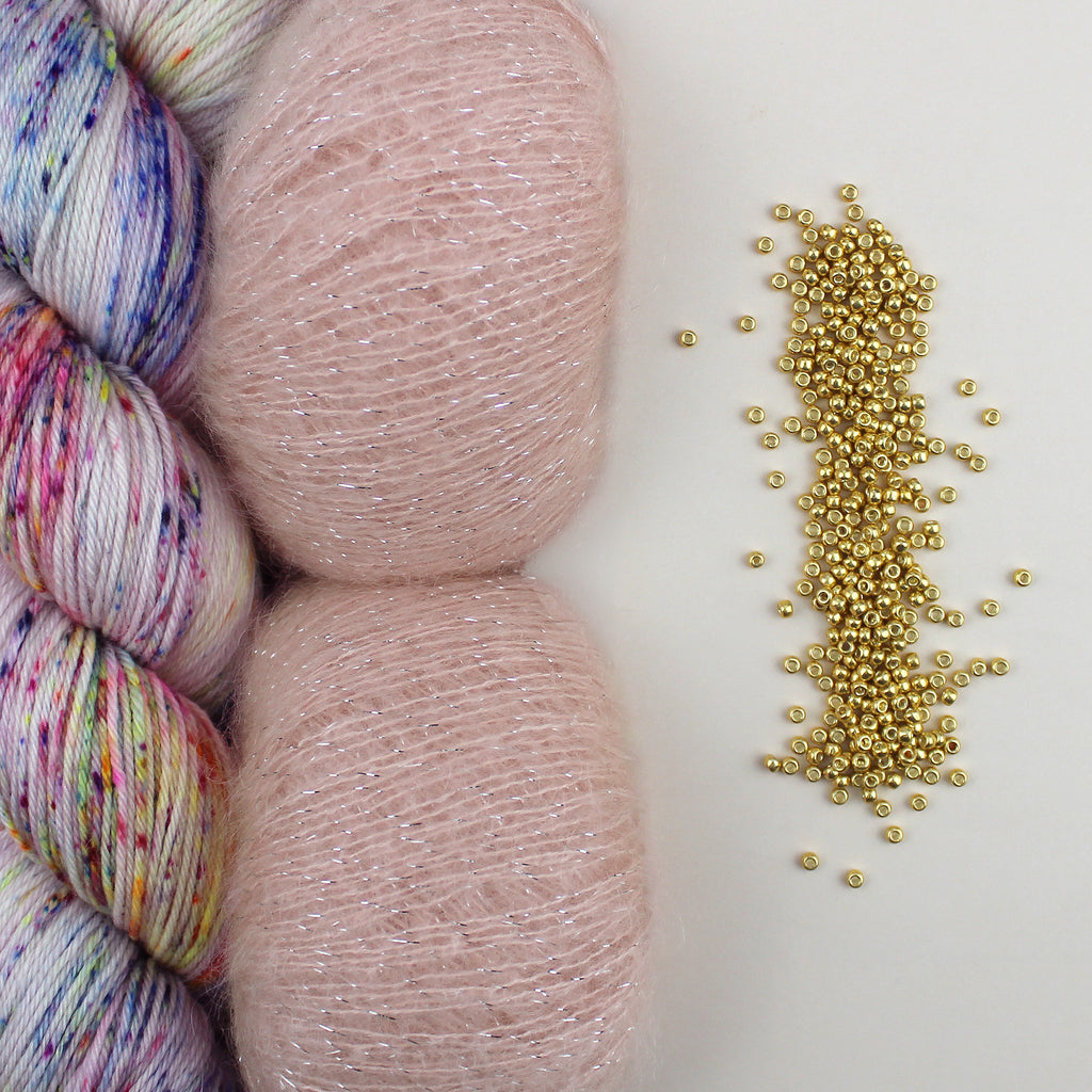 Kit de Tejido Suéter "Wild Rose" de Pope Vergara <br> Versión Brillos - Elegir Color