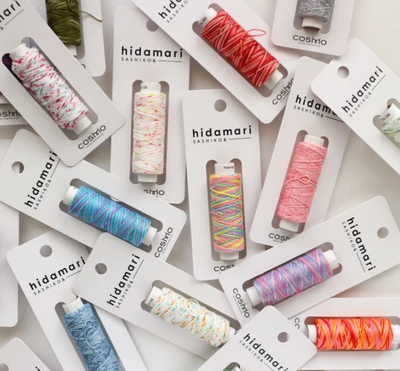 Hilo de Sashiko “Hidamari”  Colores Sólidos, Speckles y Variegados