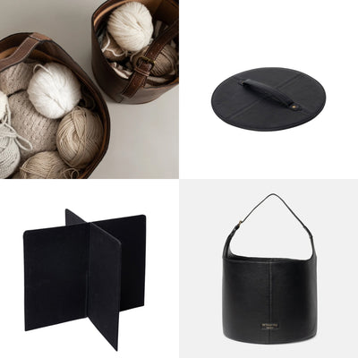 Set Bolso de Cuero Para Proyectos Tamaño L + Tapa y Separador  Project 27 (Elegir Color)