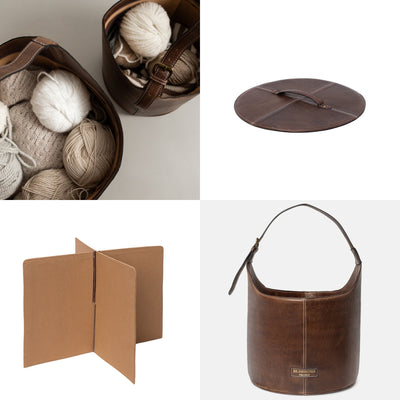 Set Bolso de Cuero Para Proyectos Tamaño L + Tapa y Separador  Project 27 (Elegir Color)