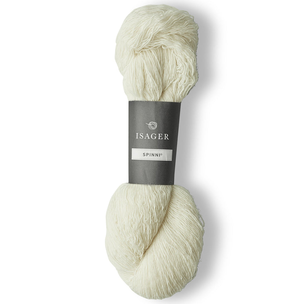 Madeja de lana fina Spinni de Isager, hilado de una sola hebra 100% lana natural para tejer encaje.
