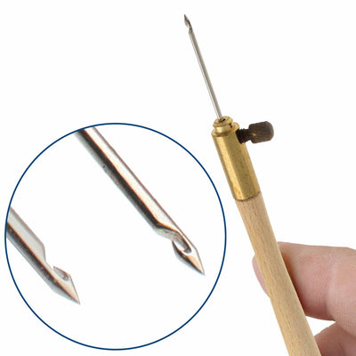 Aguja Luneville con Mango de Madera  6 Tamaños de Agujas