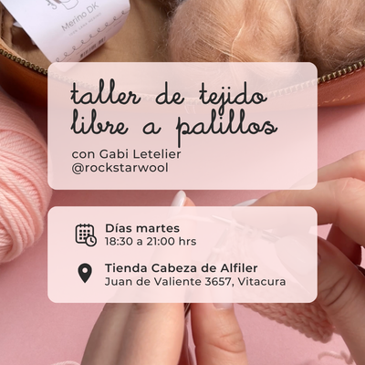 Taller Mensual de Tejido Libre a Palillos (Abril 2026)  con Gabi Letelier