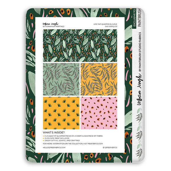 Set de Telas "Green Urban Jungle" <br> Fat Quarter Bundle