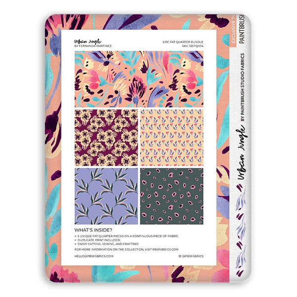 Set de Telas "Violet Urban Jungle" <br> Fat Quarter Bundle