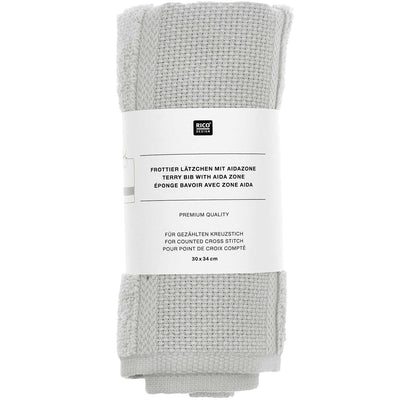 Babero de Toalla Rectangular Para Bordar  Color Light Grey - 100% Algodón