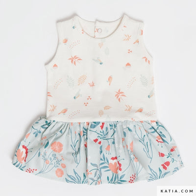 Patrón de Costura Body con Falda  1 a 12 Meses