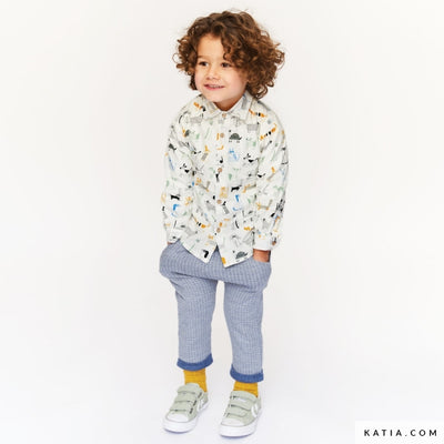 Patrón de Costura Camisa Manga Larga  12 Meses a 4 Años