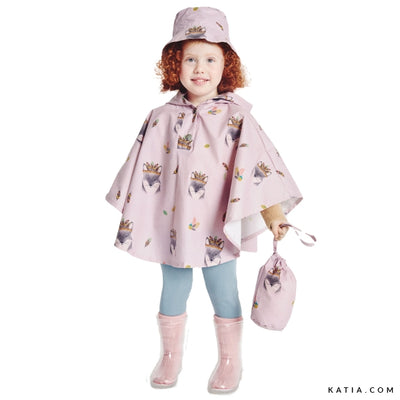 Patrón de Costura Capa Impermeable, Gorro y Bolsa  12 Meses a 4 Años