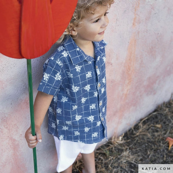 Tela Denim "Camaleon Flowers" (100% Algodón) <br> De Corte, 145 cm de ancho
