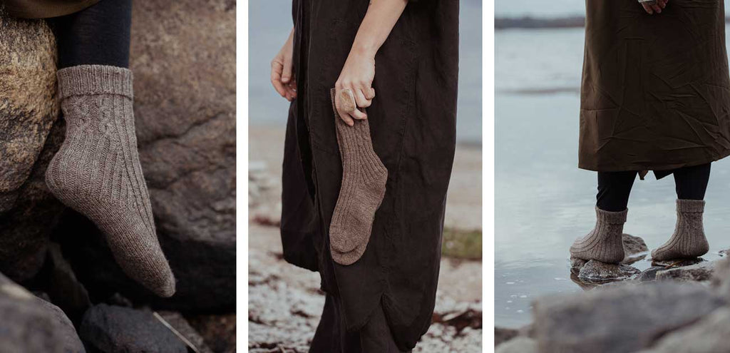 The Island and the Forest — calcetines Virvel en café jaspeado