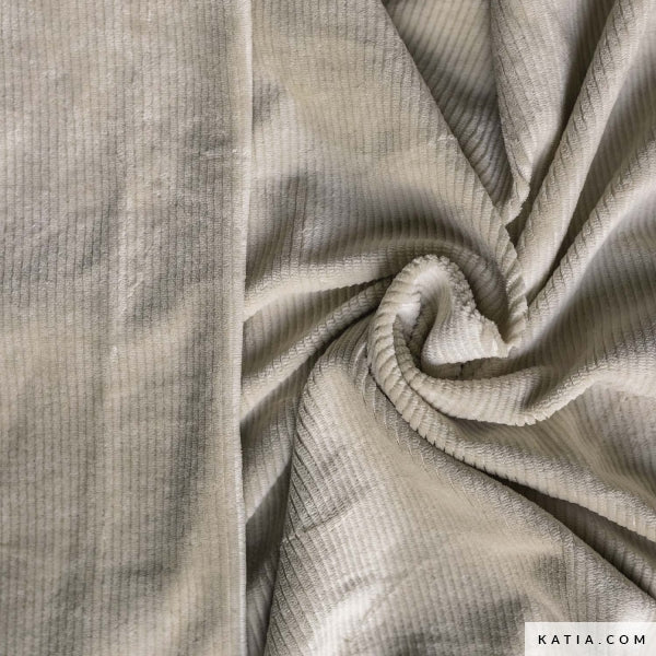 Tela "Knit Corduroy Stone" (65% Algodón - 30% Poliéster - 5% Elastán) <br>De Corte, 150cm de ancho
