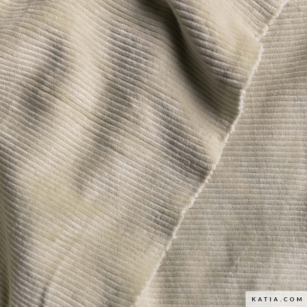 Tela "Knit Corduroy Stone" (65% Algodón - 30% Poliéster - 5% Elastán) <br>De Corte, 150cm de ancho
