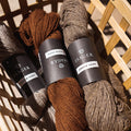 Madeja de lana DK Jensen Yarn de Isager, hilado redondo de tres cabos 100% pura lana natural.