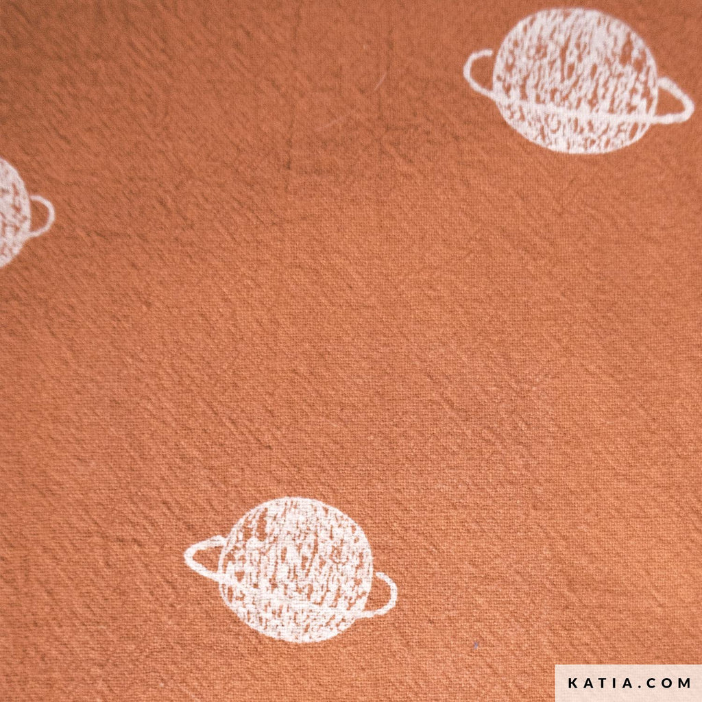 Tela Algodón Rústico "Cosmos Rust" (100% Algodón) <br> De Corte, 130 cm de ancho