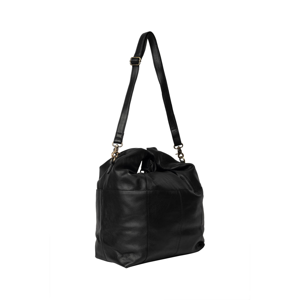 Bolso de Cuero para Proyectos Grande Project 101 de Re:Designed (P0101) en color Black – detalle de asas