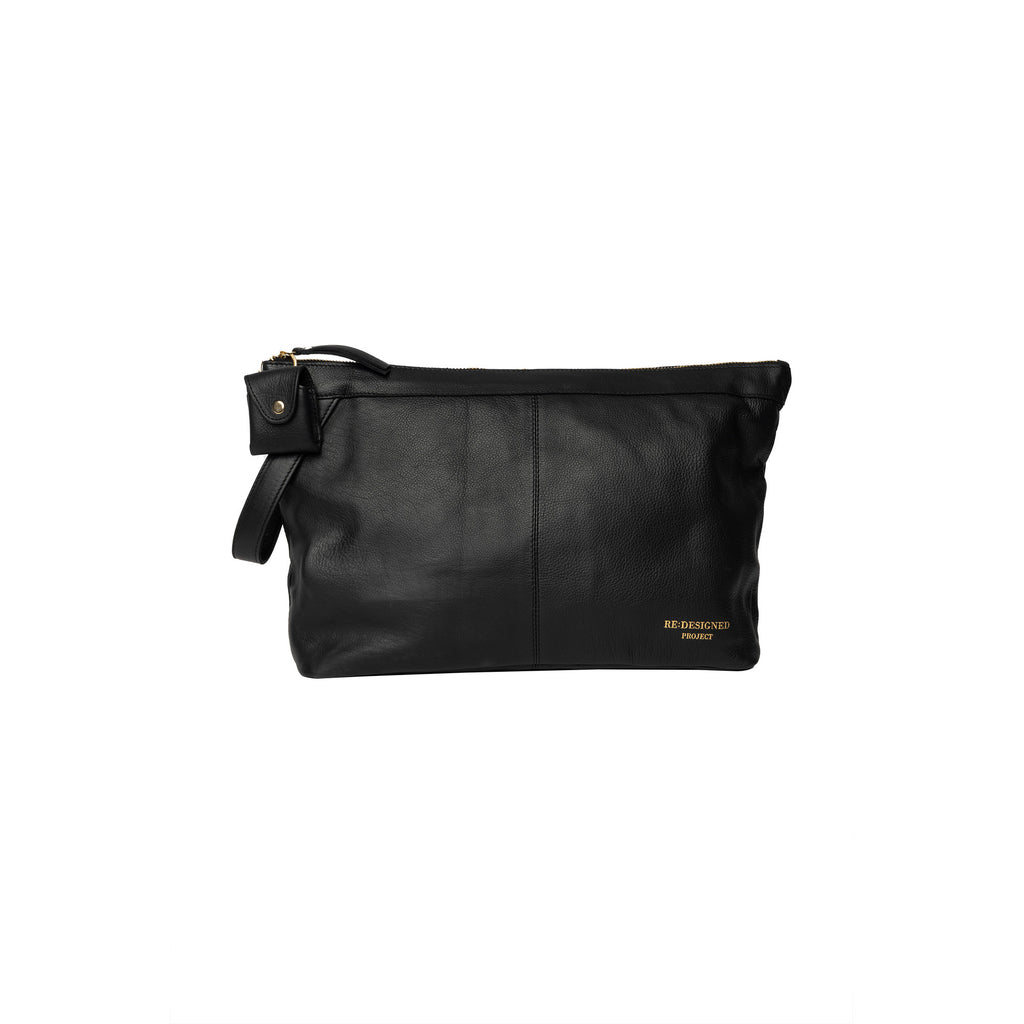Cartera de Cuero Tipo Clutch para Proyectos (Grande) Project 13 de Re:Designed (P013) en color Black/Gold – vista frontal