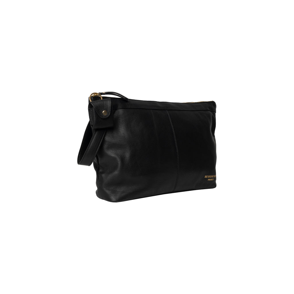 Cartera de Cuero Tipo Clutch para Proyectos (Grande) Project 13 de Re:Designed (P013) en color Black/Gold – vista lateral