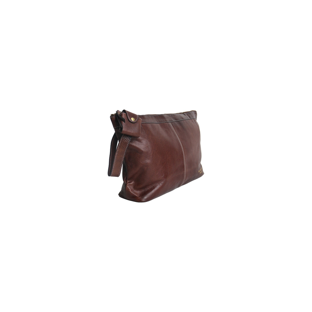 Cartera de Cuero Tipo Clutch para Proyectos (Grande) Project 13 de Re:Designed (P013) en color Woodsmoke – vista lateral