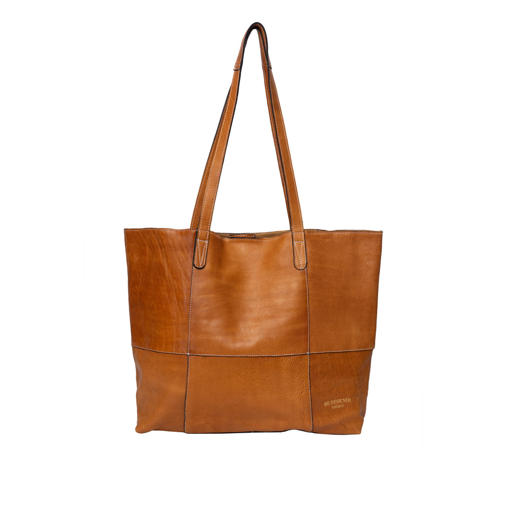 Cartera Shopper de Cuero para Proyectos Project 19 de Re:Designed (P019) en color Burned Tan – vista frontal