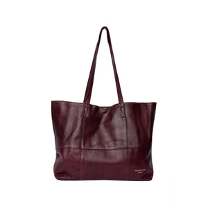 Cartera Shopper de Cuero para Proyectos Project 19 de Re:Designed (P019) en color Dark Cherry – vista frontal