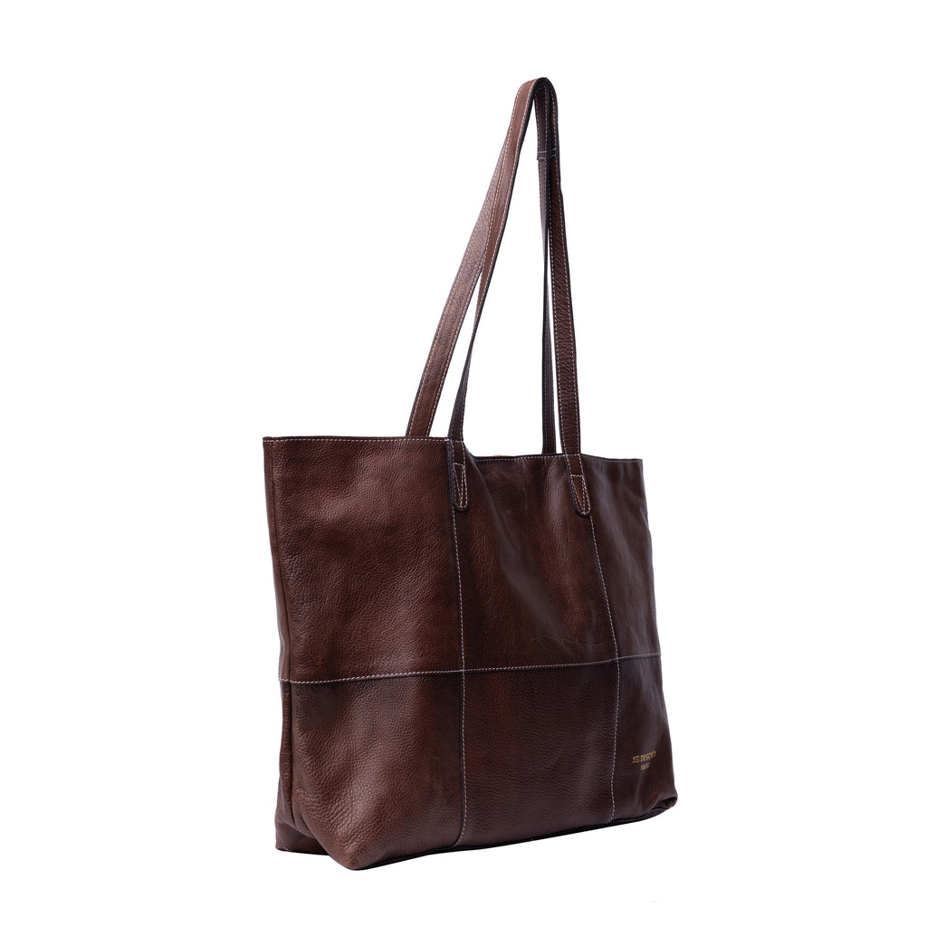 Cartera Shopper de Cuero para Proyectos Project 19 de Re:Designed (P019) en color Woodsmoke – vista lateral