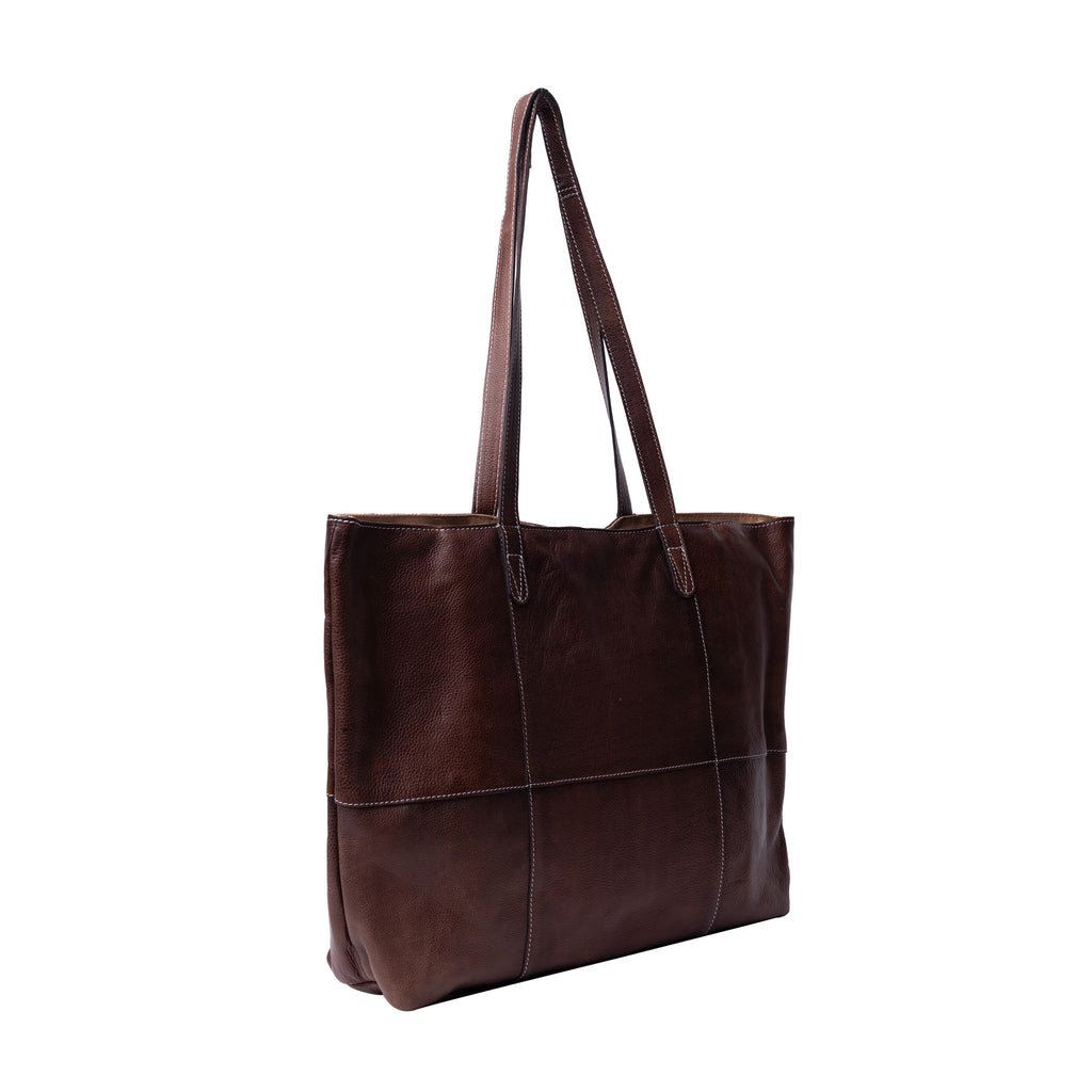 Cartera Shopper de Cuero para Proyectos Project 19 de Re:Designed (P019) en color Woodsmoke – vista posterior