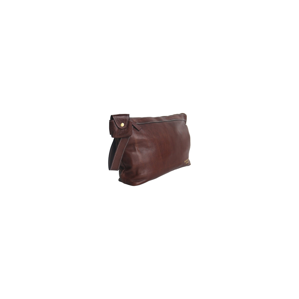 Estuche de Cuero Tipo Clutch para Proyectos (Mediano) Project 3 de Re:Designed (P003) en color Woodsmoke – vista lateral