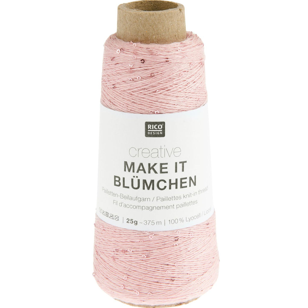 Rico Design Creative Make It Blümchen – hilo acompañante con lentejuelas flor, 25 g 375 m
