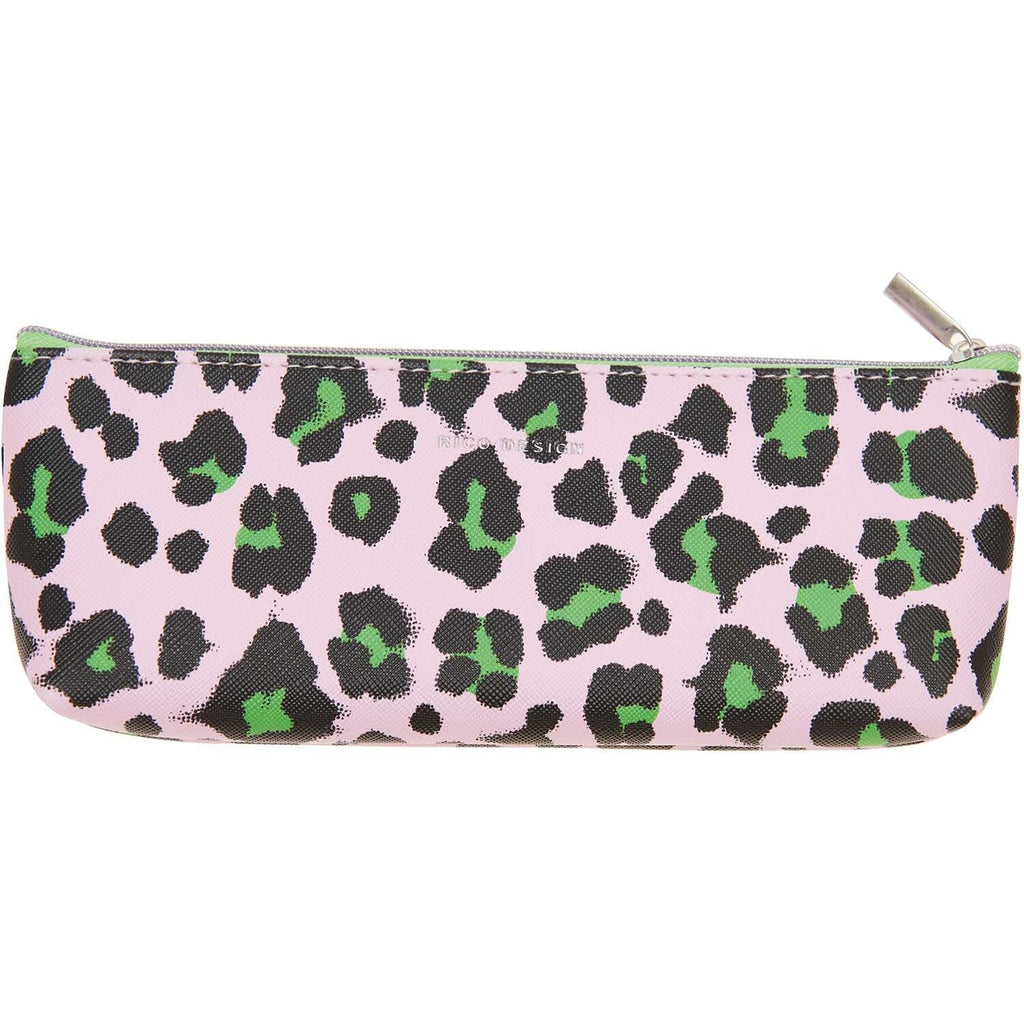 acid leo rosa-neongrün 20x6,5cm rico design – estuche leopardo neón